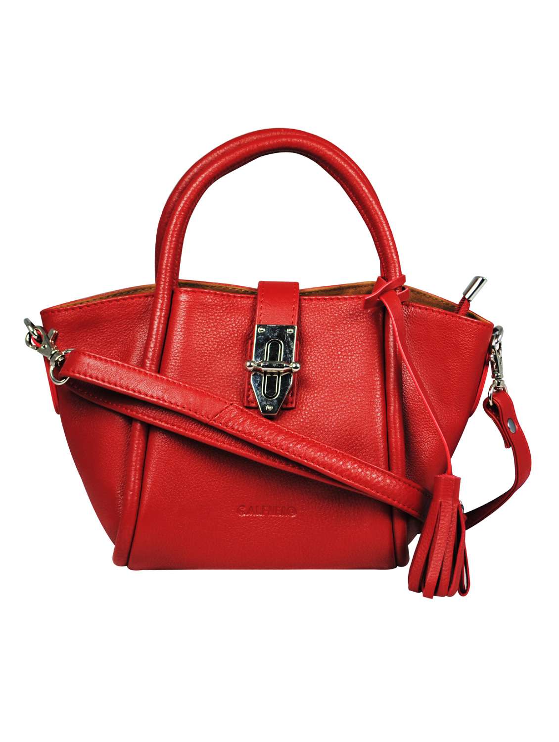 red textured regular sling bag