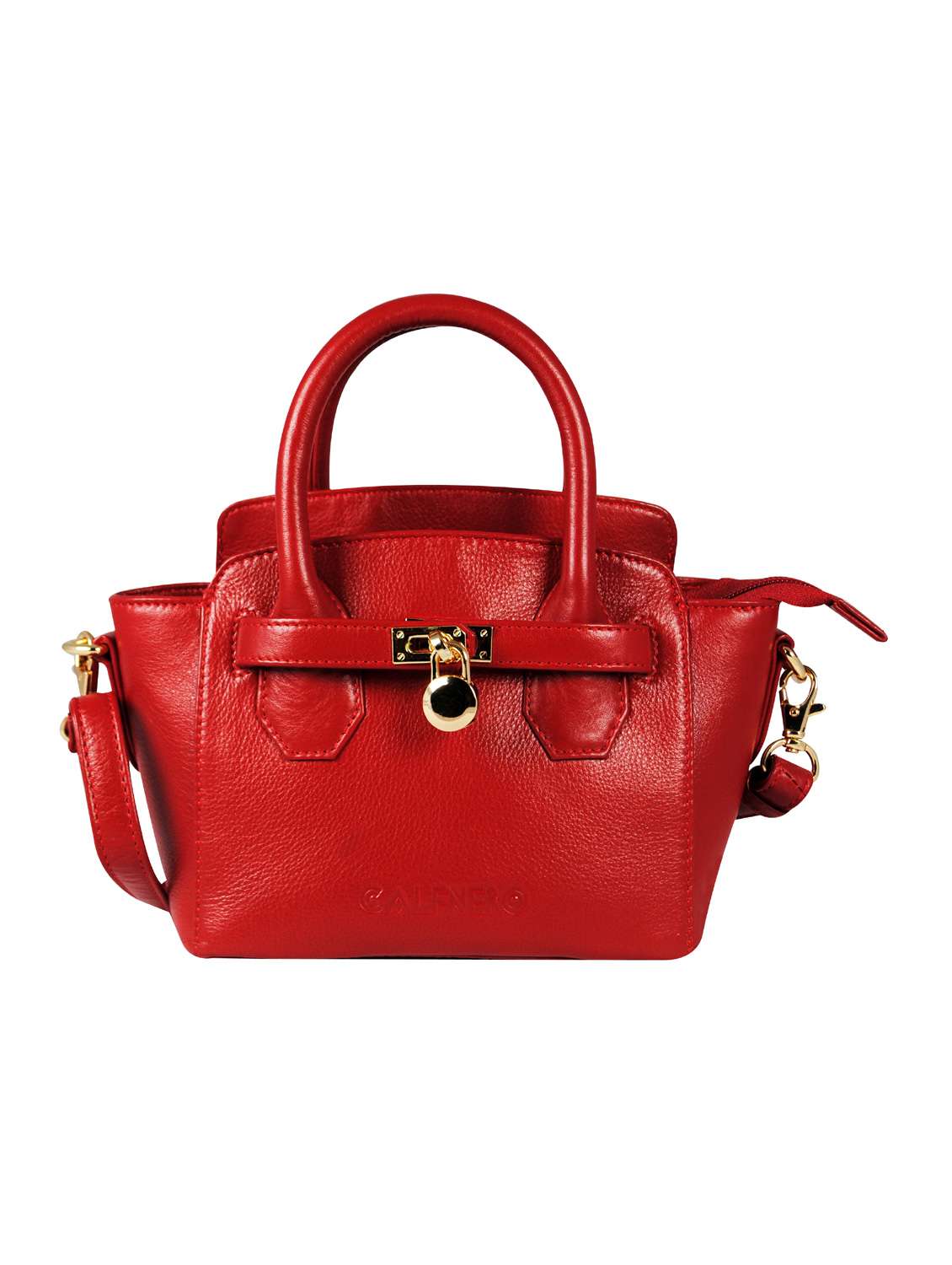 red solid regular sling bag