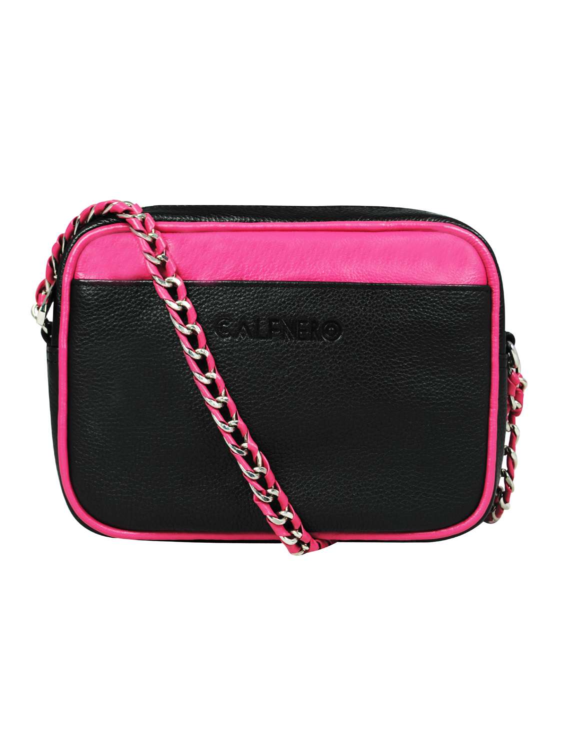 black color block regular sling bag