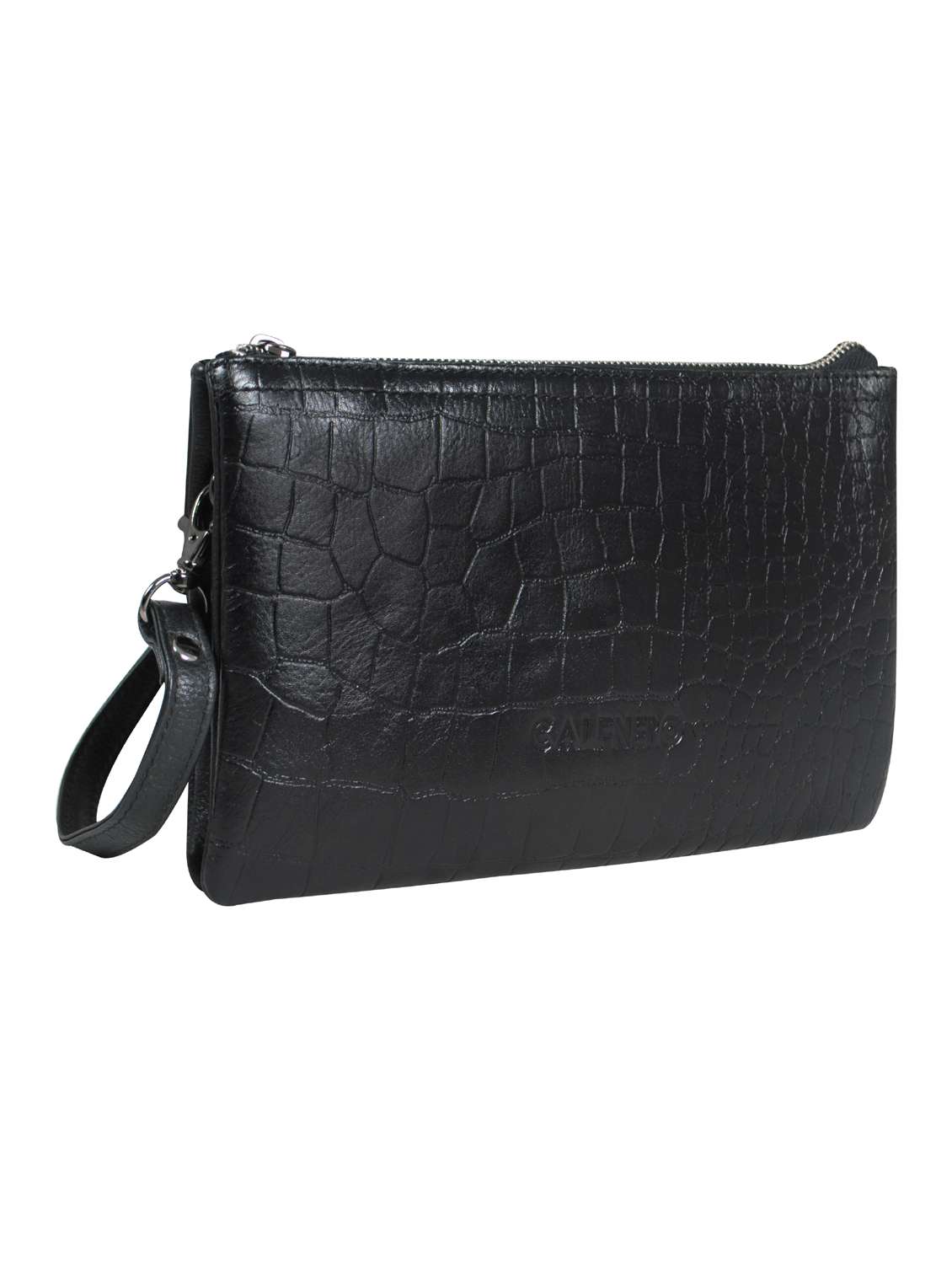 black textured regular sling bag - 18390606 -  Standard Image - 3