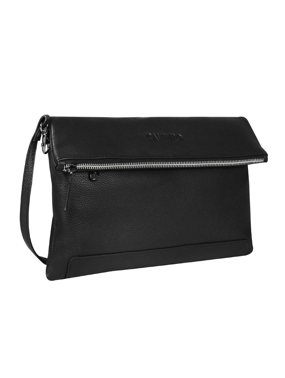 black solid regular sling bag - 18390607 -  Standard Image - 3