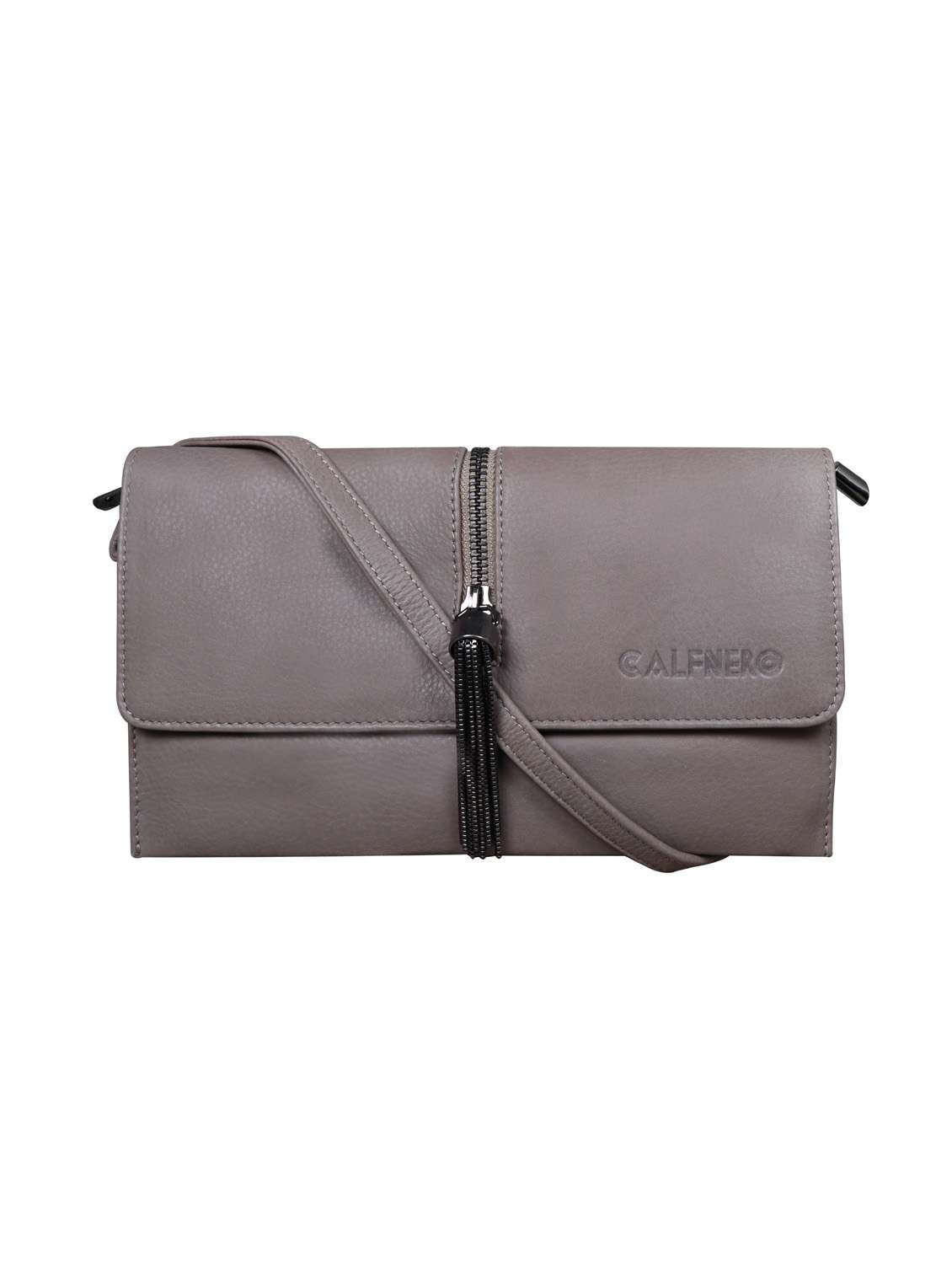 grey solid regular sling bag
