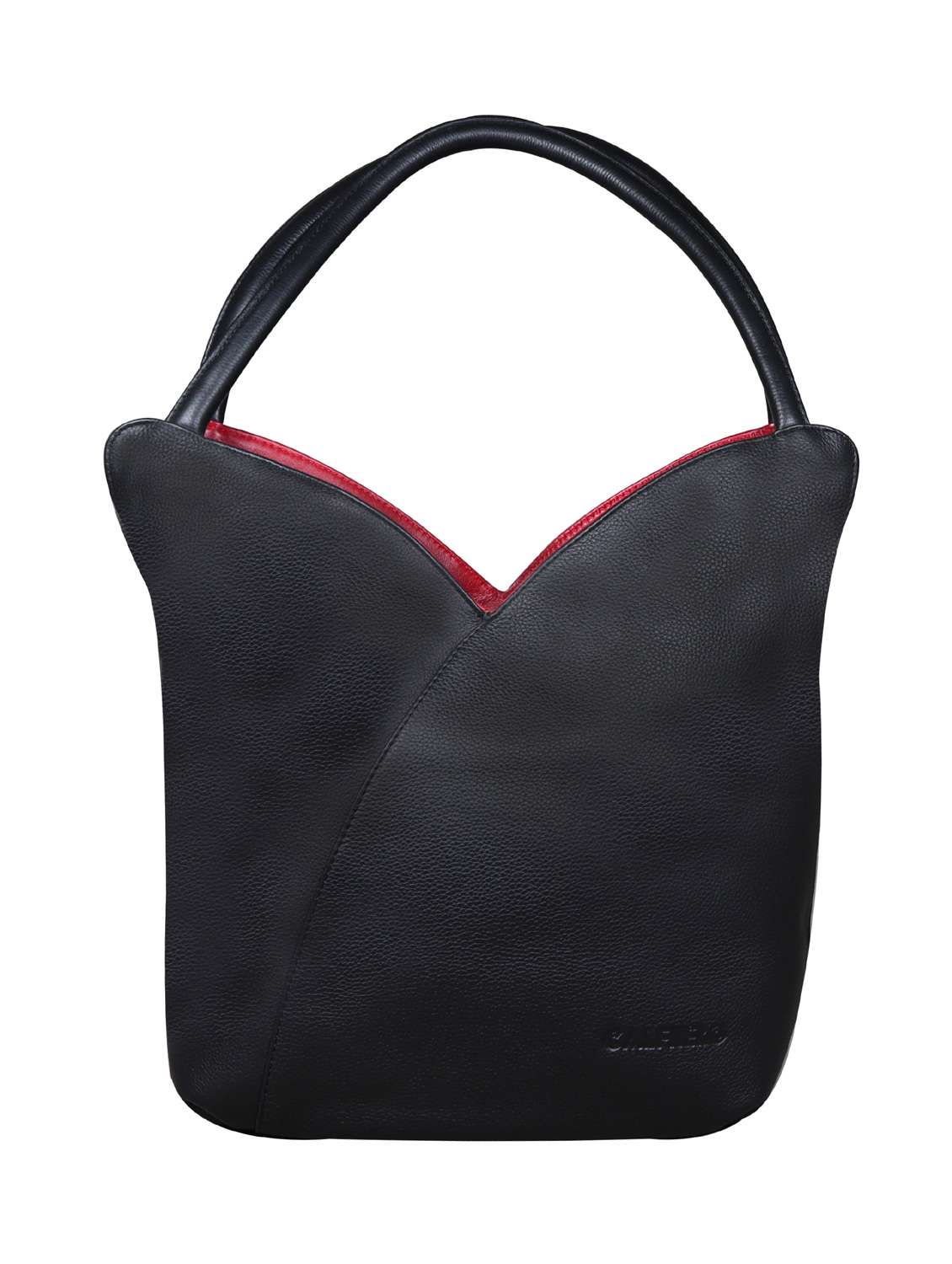 black solid regular handbag