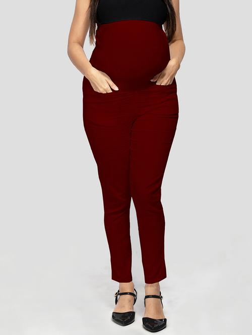 high rise solid maternity wear pant - 18390701 -  Standard Image - 0