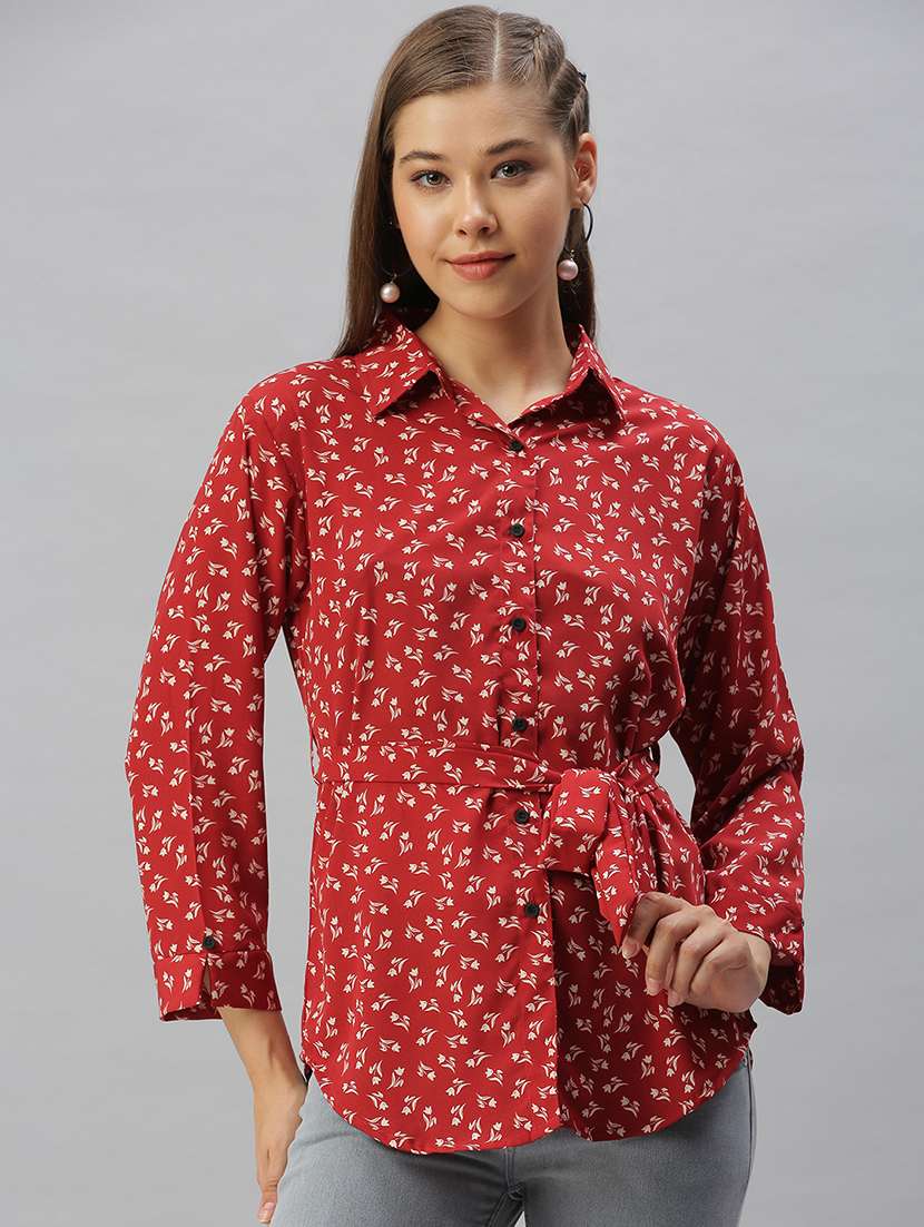 shirt collar floral regular shirt