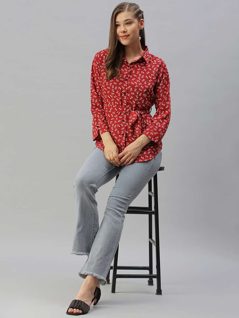 shirt collar floral regular shirt - 18390847 -  Standard Image - 3