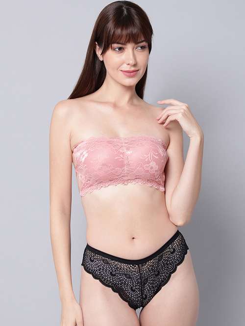 multi colored solid bra and panty set - 18390976 -  Standard Image - 0