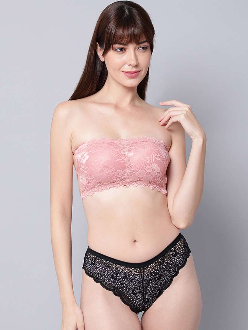 multi colored solid bra and panty set