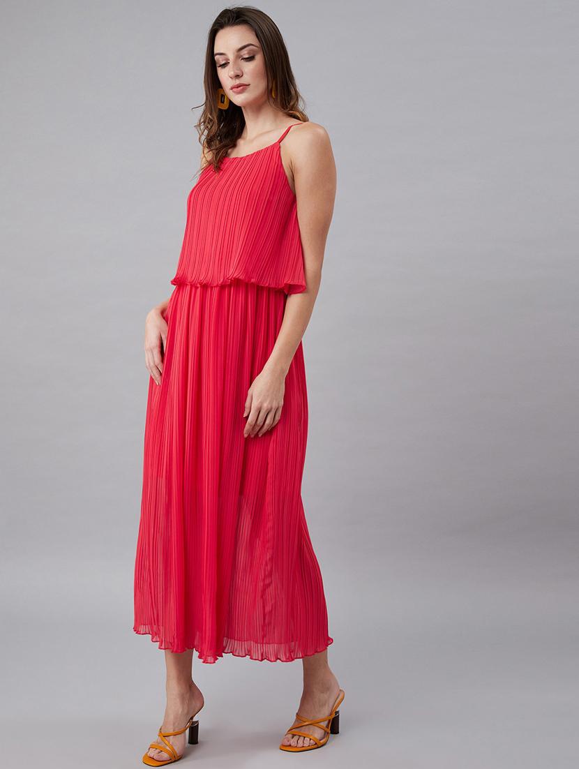 shoulder strap solid a-line dress - 18391242 - Zoom Image - 0