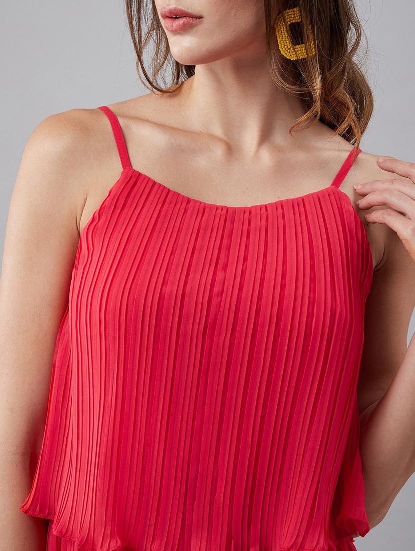 shoulder strap solid a-line dress - 18391242 - Standard Image - 5