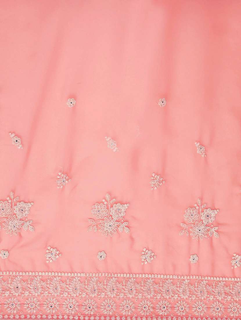 pink georgette embroidered saree with blouse - 18391646 -  Standard Image - 5