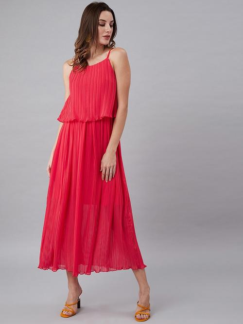 cami neck solid layered dress - 18391767 -  Standard Image - 0