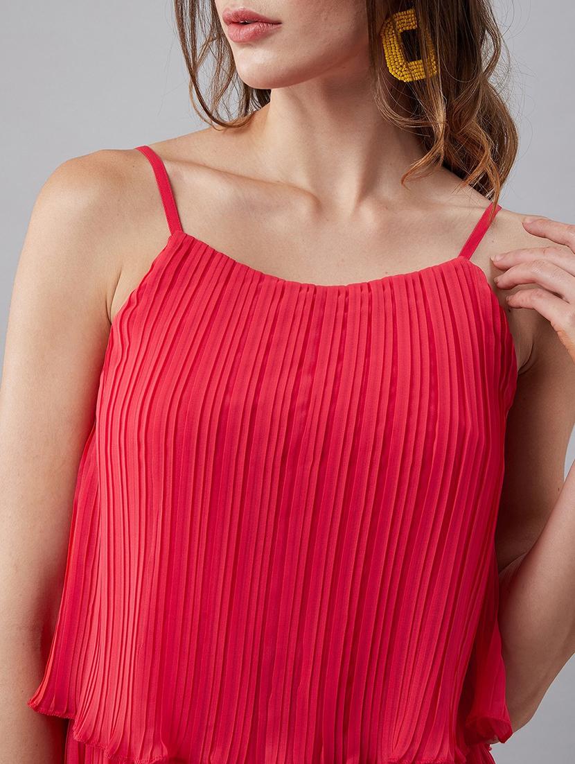 cami neck solid layered dress - 18391767 - Standard Image - 5