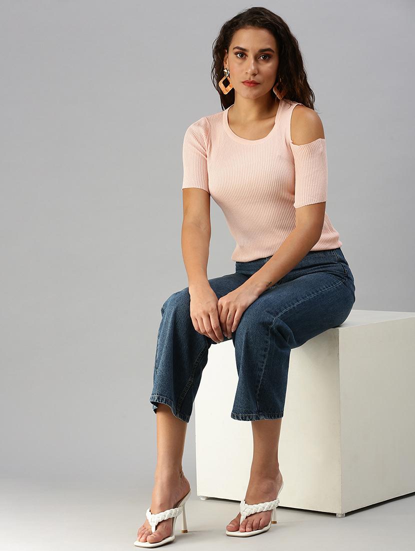 women's straight round neck top - 18391990 - Standard Image - 3