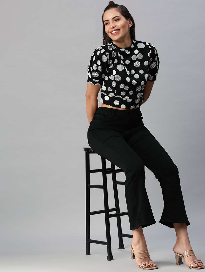 women's crop high neck top - 18392051 -  Standard Image - 3