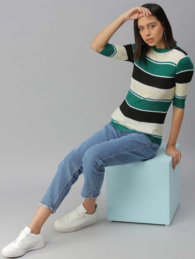 short sleeved striped regular top - 18392126 -  Standard Image - 3