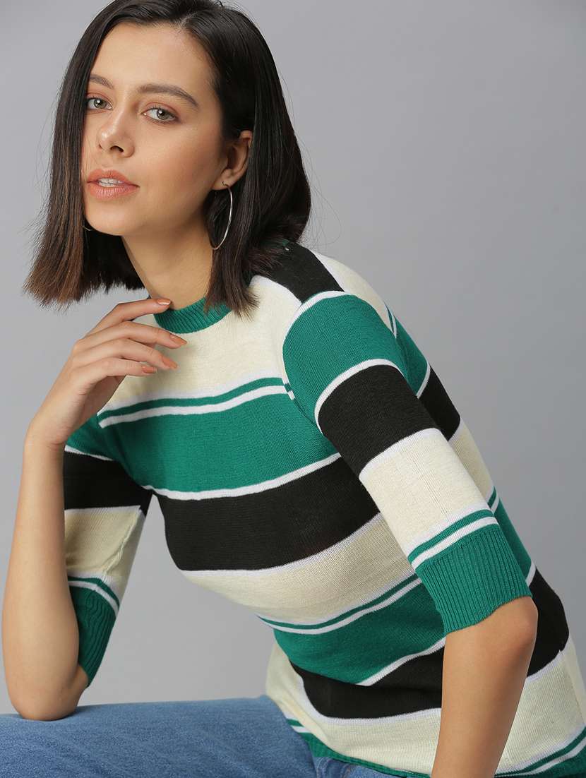 short sleeved striped regular top - 18392126 -  Standard Image - 5
