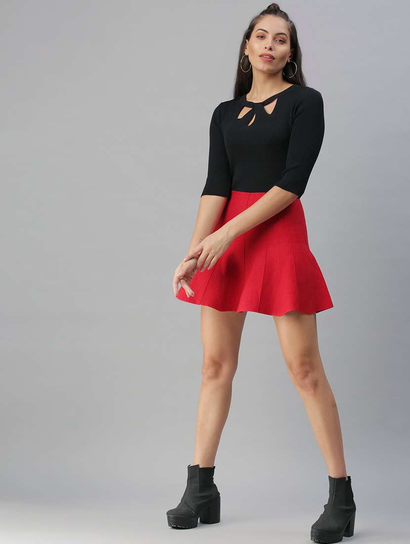 women's solid black x neck top - 18392138 -  Standard Image - 3