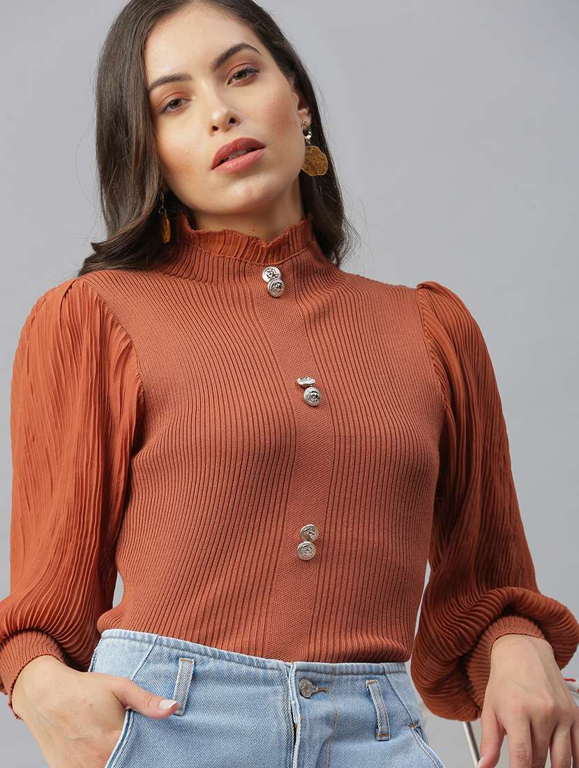bishop sleeve solid top  - 18392181 -  Standard Image - 3