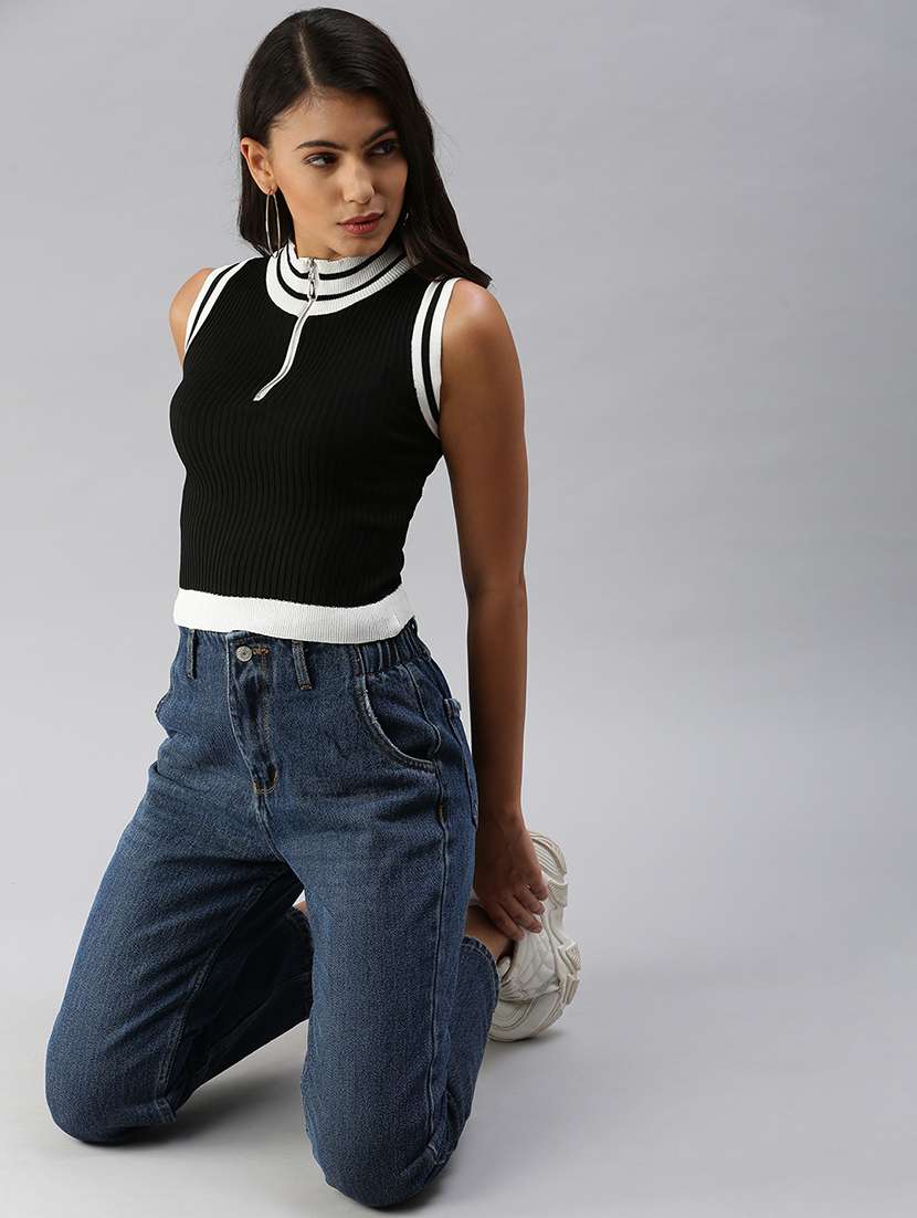 women's crop high neck top - 18392226 -  Standard Image - 3