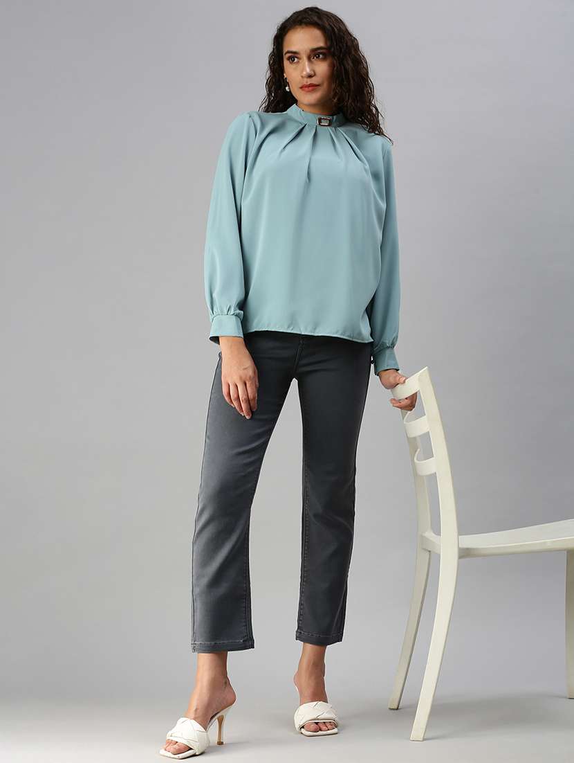 women's straight mock neck top - 18392273 -  Standard Image - 3