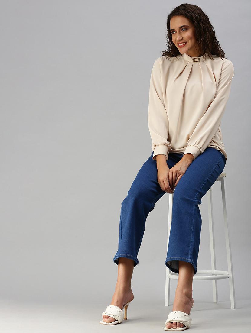 women's straight mock neck top - 18392274 - Standard Image - 3