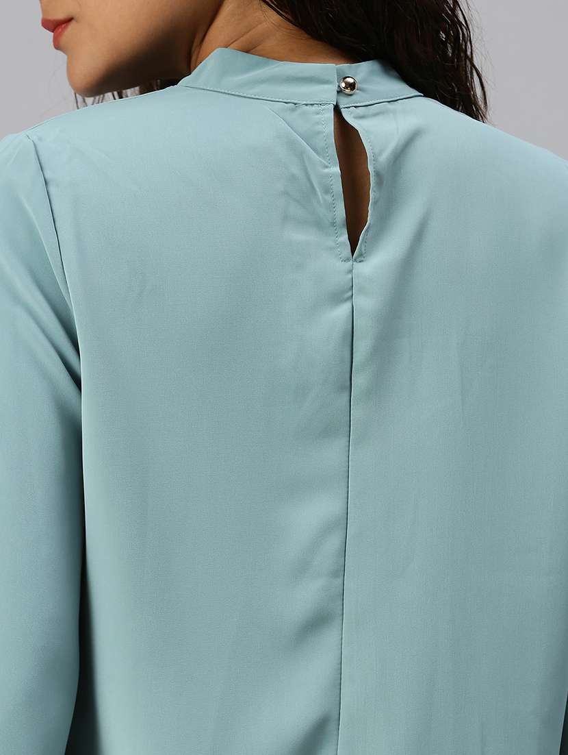 women's straight mandarin neck top - 18392278 - Standard Image - 5