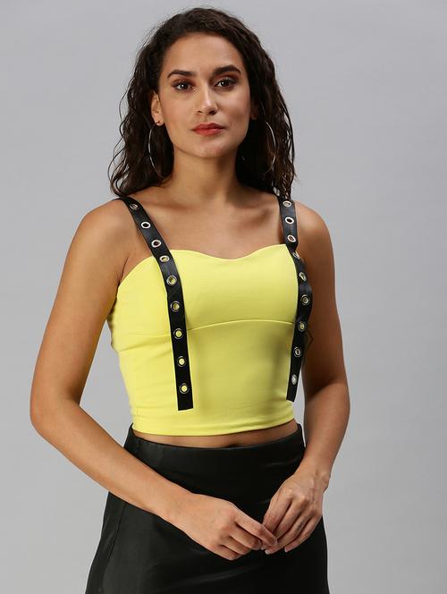 women's crop shoulder strap top - 18392281 - Standard Image - 0