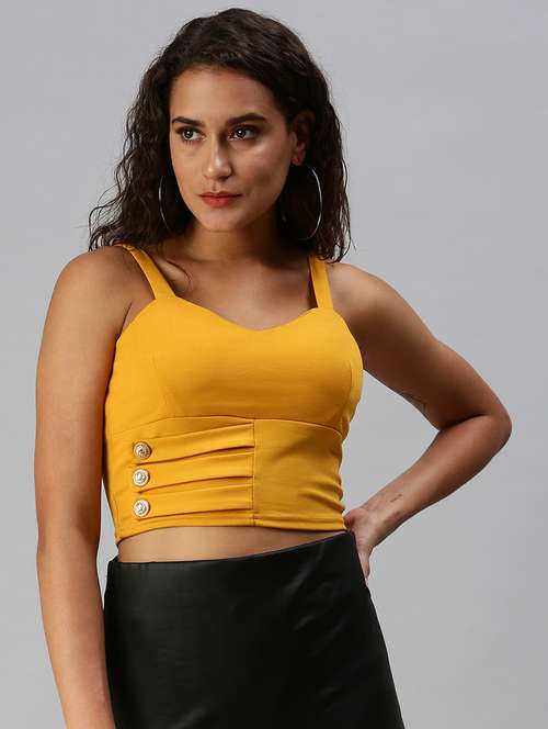 women's crop shoulder strap top - 18392289 -  Standard Image - 0