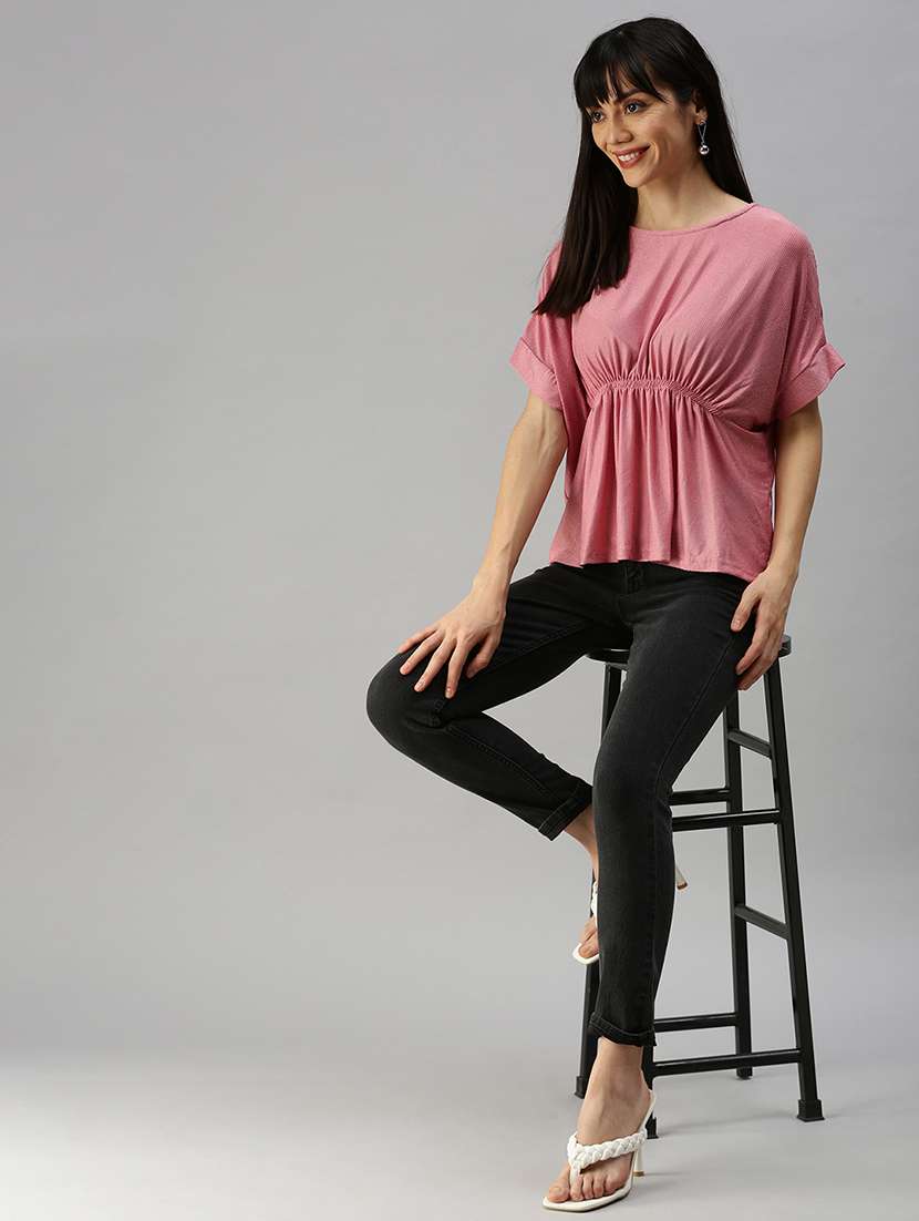 women's high-low round neck top - 18392300 -  Standard Image - 3