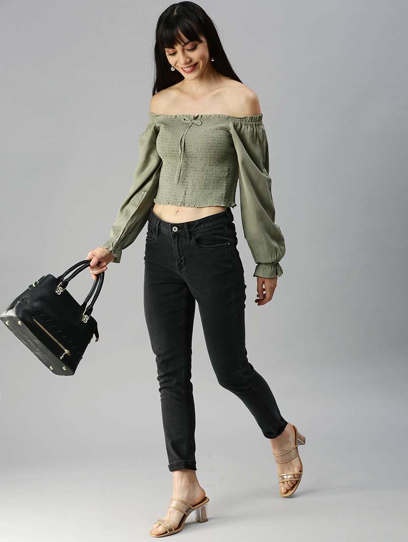 women's crop off shoulder top - 18392312 -  Standard Image - 3