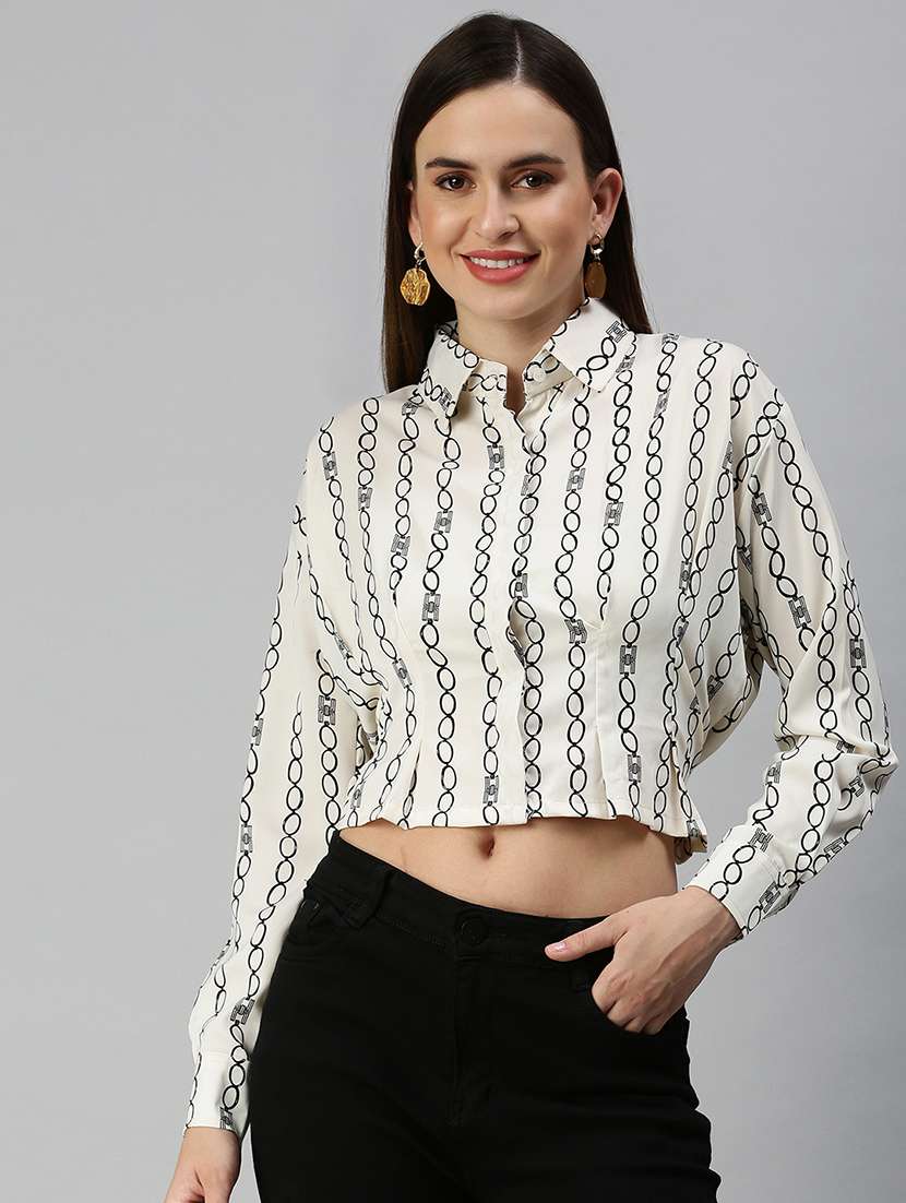 women's crop collared top - 18392348 -  Zoom Image - 0