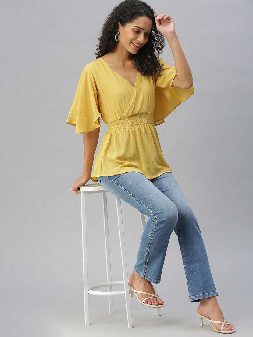women's peplum v neck top - 18392372 -  Standard Image - 3