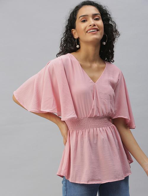 women's peplum v neck top - 18392374 - Standard Image - 0