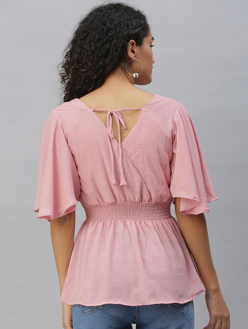 women's peplum v neck top - 18392374 - Standard Image - 3