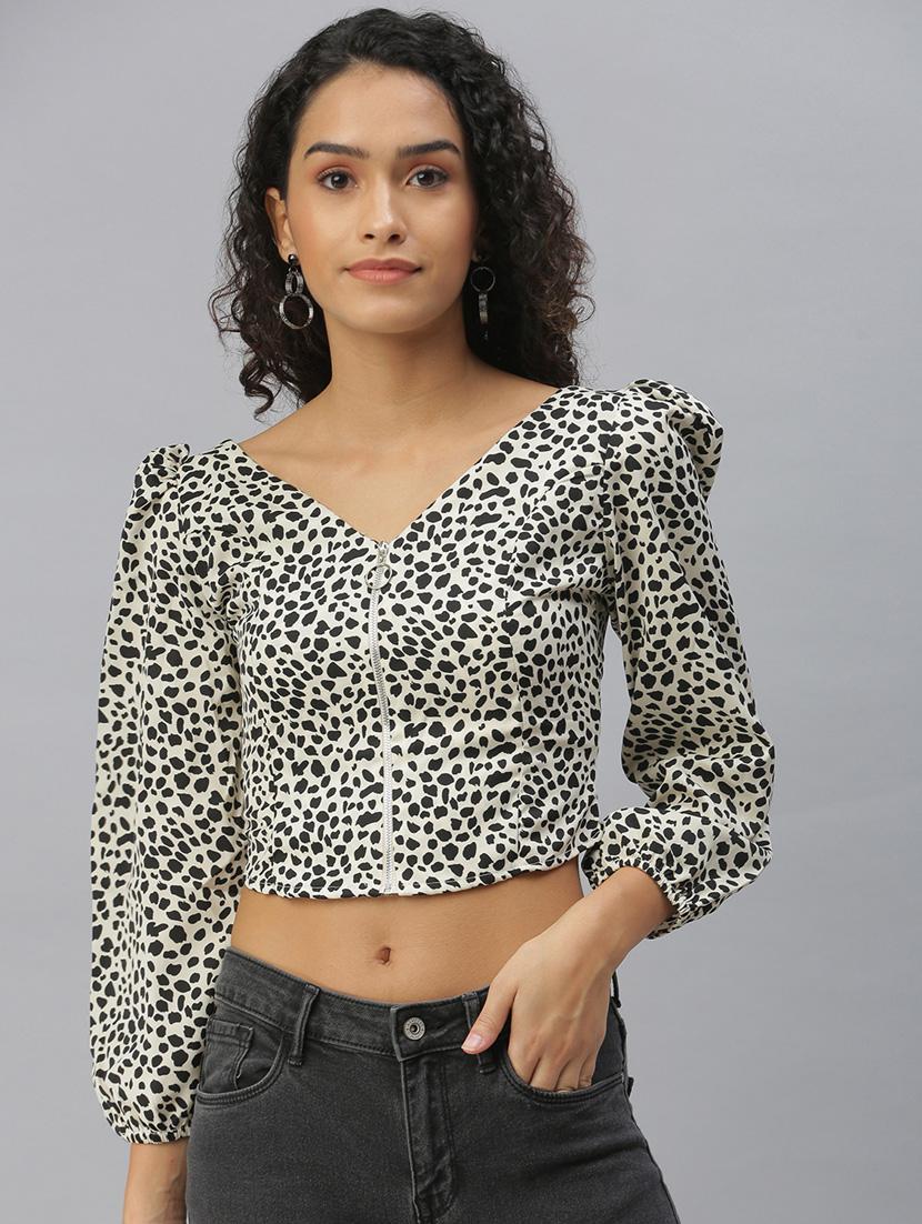 women's crop v neck top - 18392382 -  Zoom Image - 0