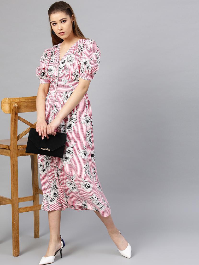 v-neck printed shirt dress - 18392495 - Standard Image - 3