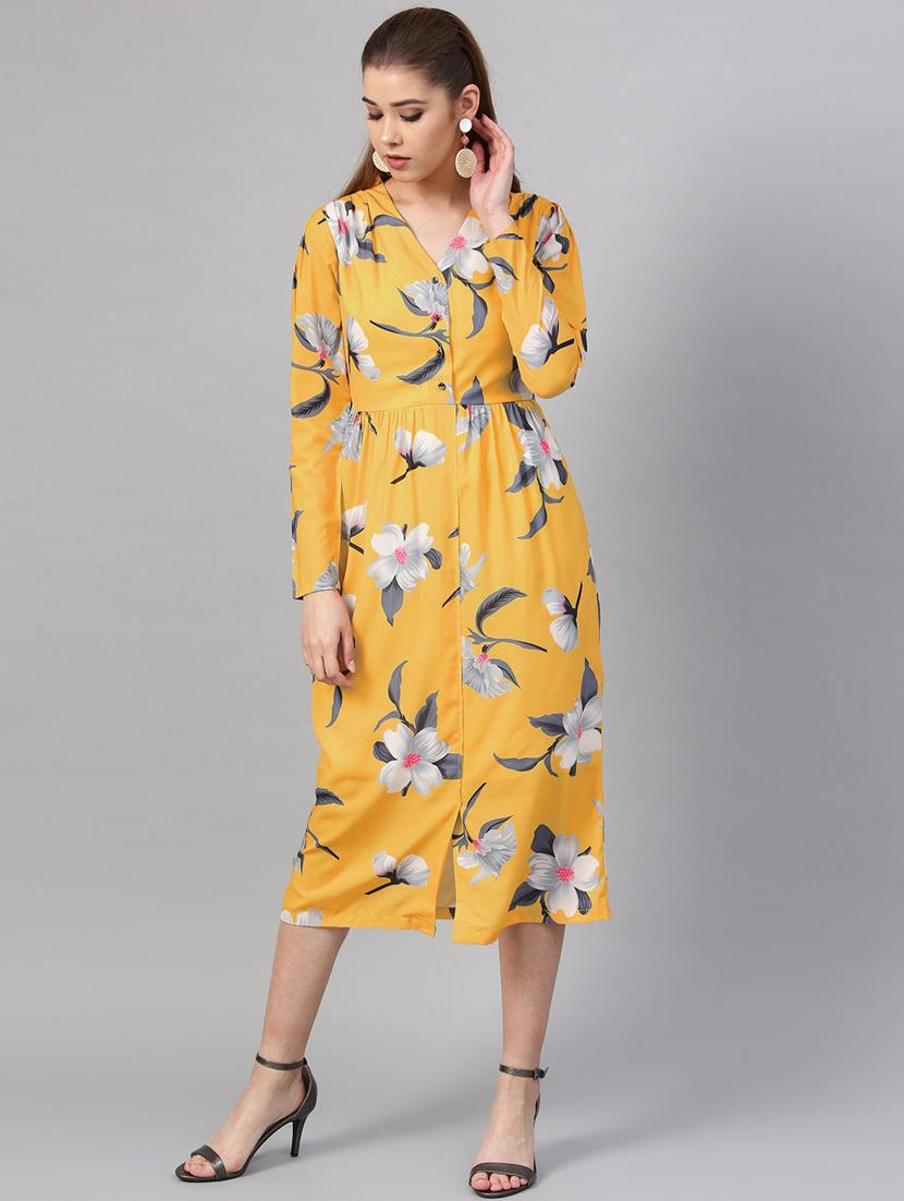 v-neck floral a-line dress - 18392615 -  Zoom Image - 0