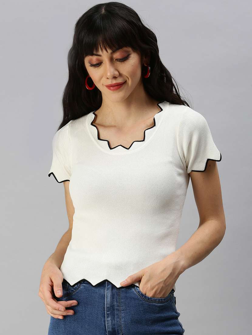 short sleeved solid regular top - 18392627 -  Zoom Image - 0