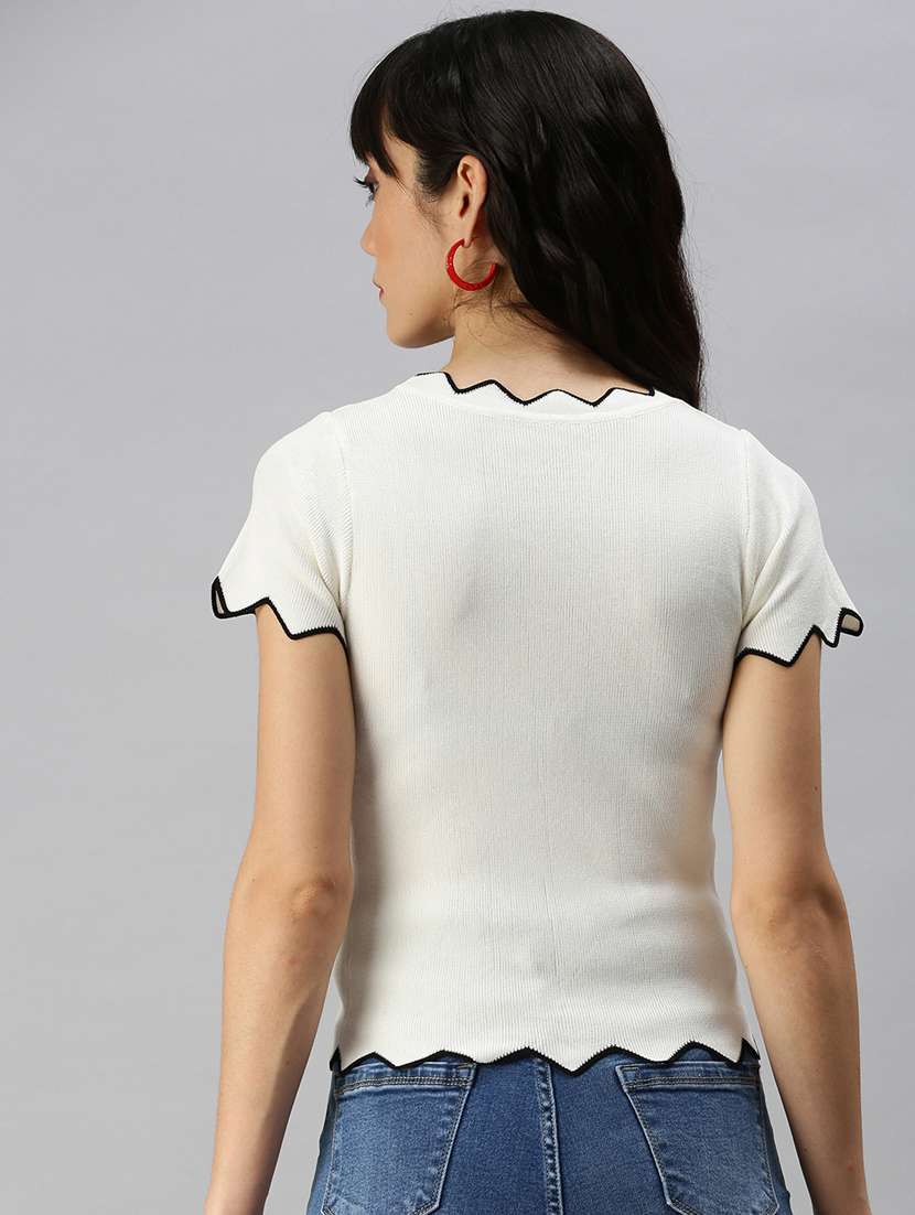 short sleeved solid regular top - 18392627 -  Standard Image - 3