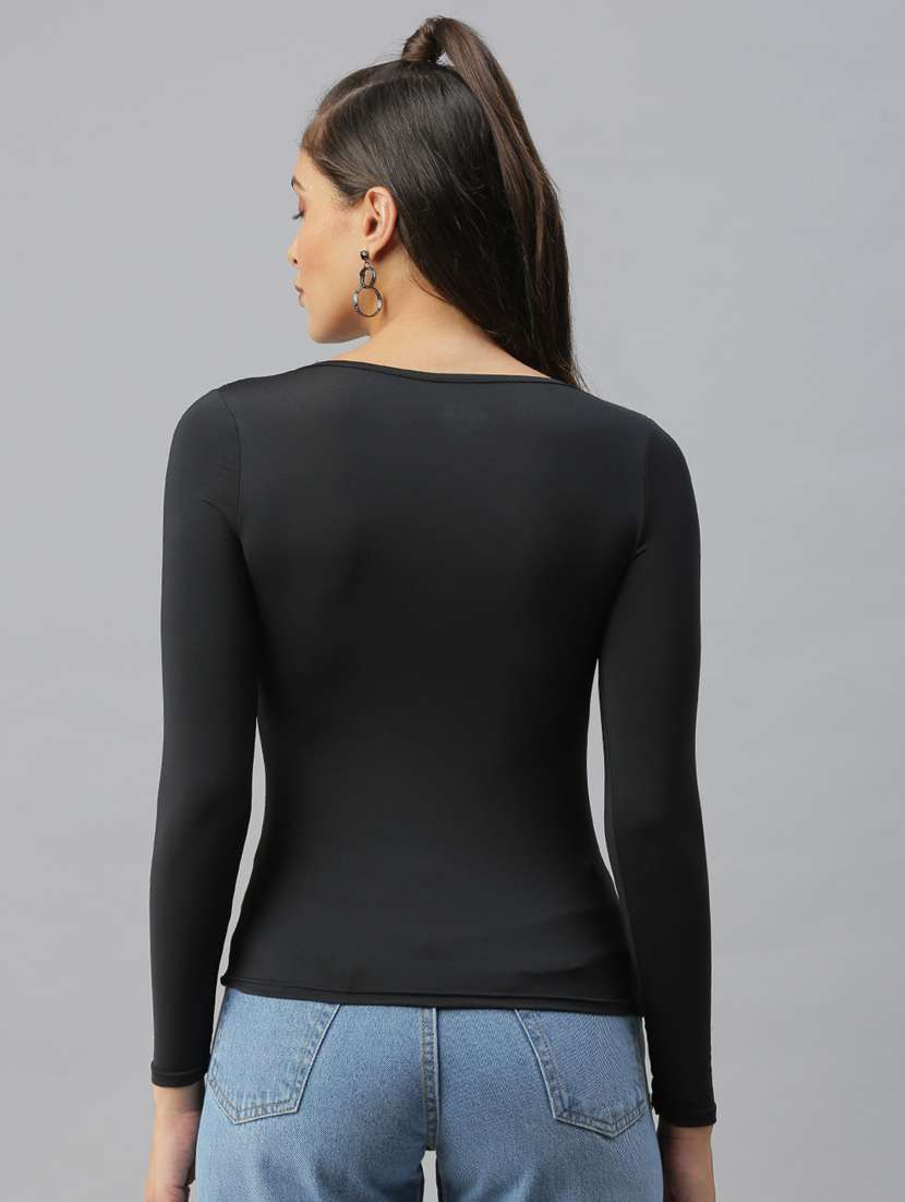 women's straight boat neck top - 18392653 -  Standard Image - 3