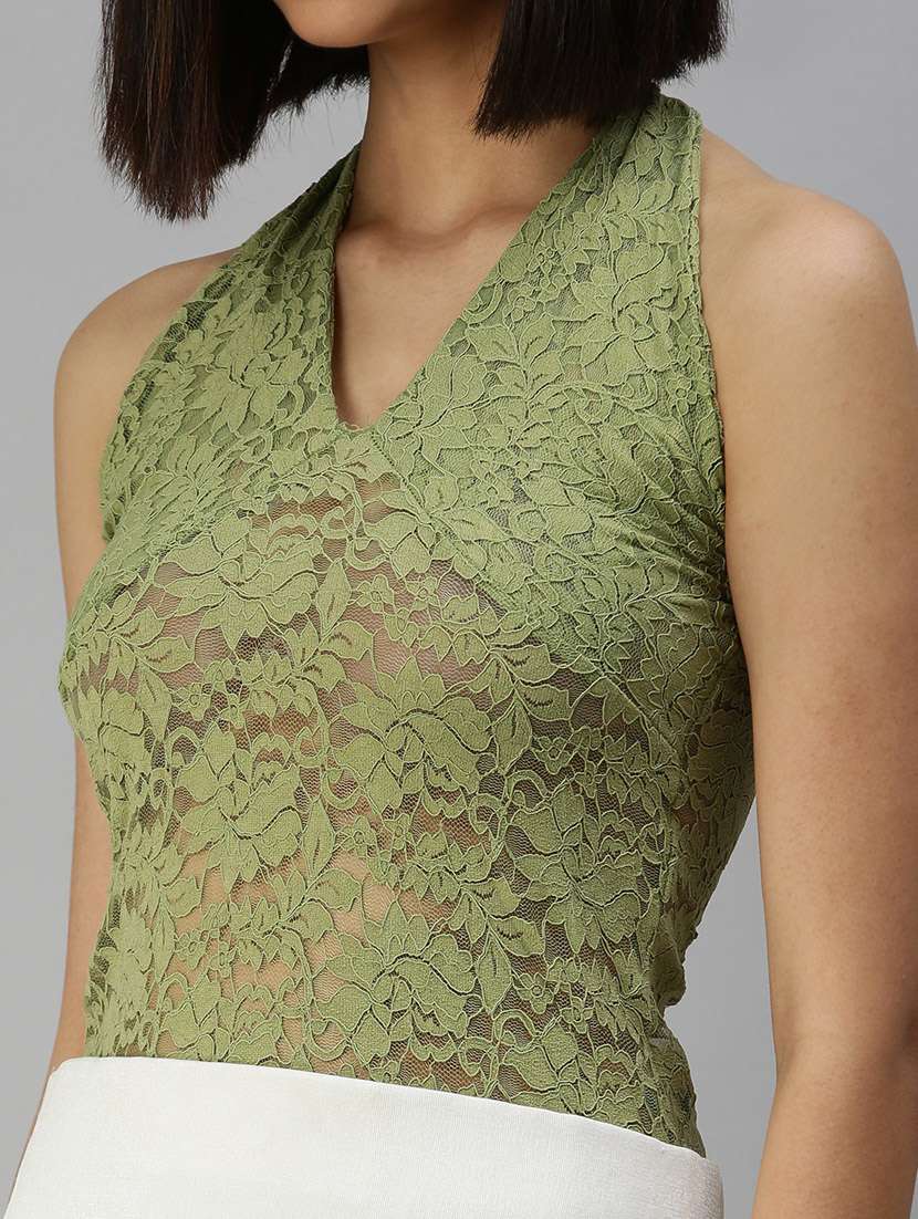 women's open back & tie halter neck top - 18392664 -  Standard Image - 5