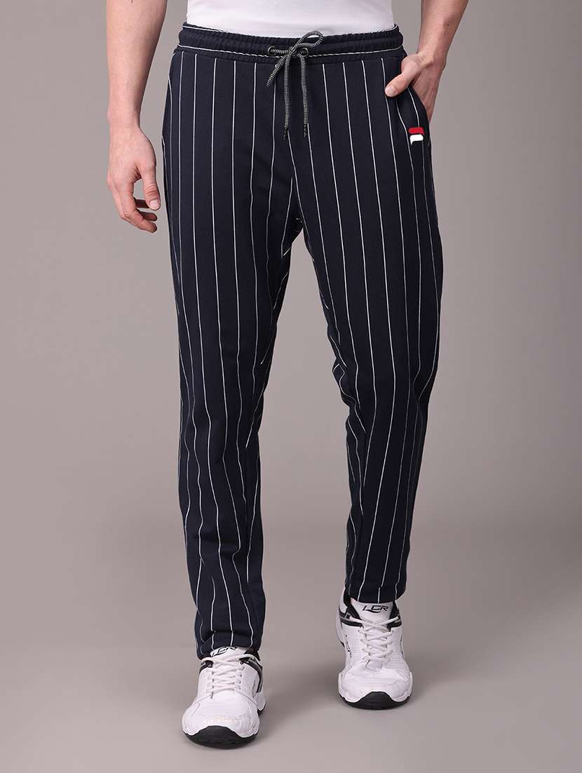 Navy Blue Striped Blend Jogger 