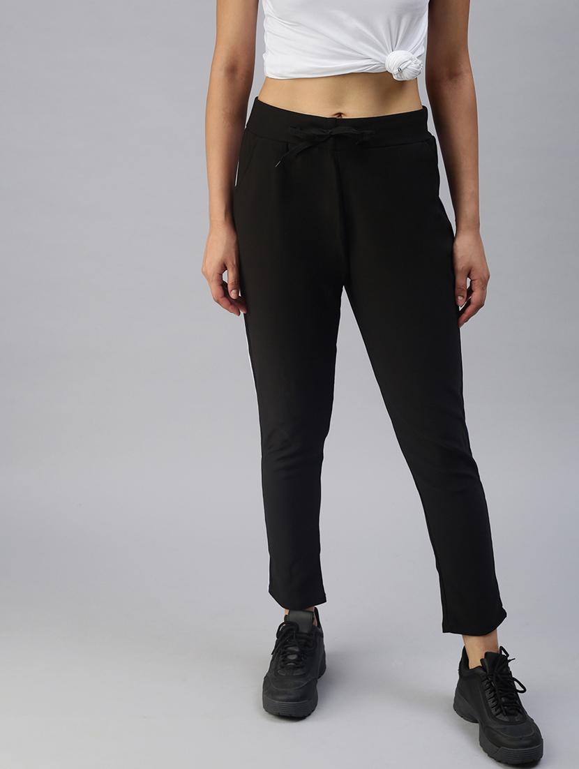 mid rise solid track pant