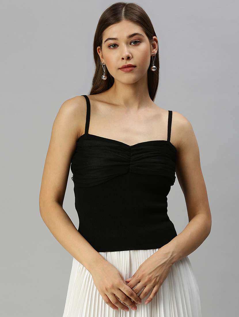 square neck solid regular top - 18393048 -  Zoom Image - 0