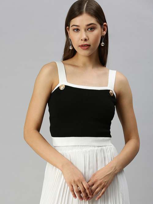 square neck solid top - 18393059 -  Standard Image - 0