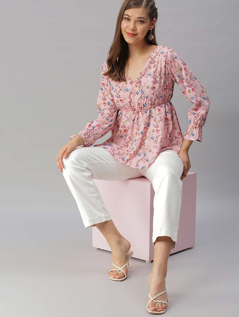 women's peplum v neck top - 18393071 -  Standard Image - 3