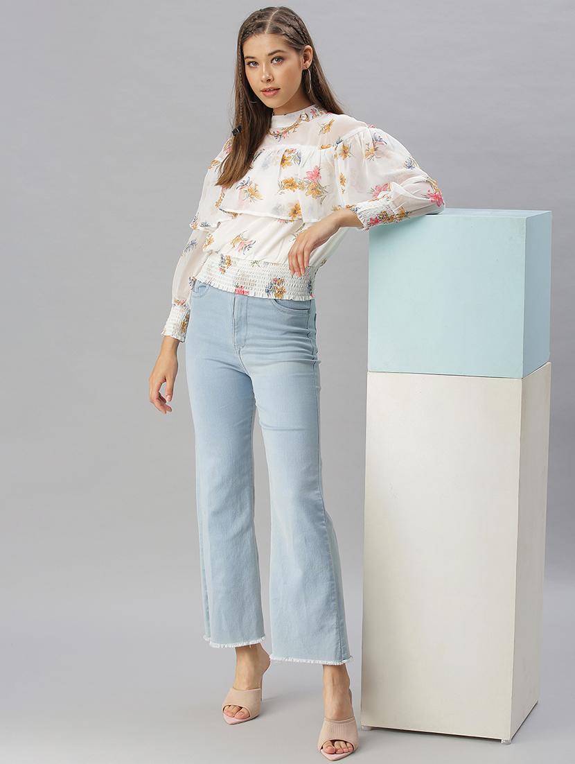 women's ruffle mock neck top - 18393078 - Standard Image - 3