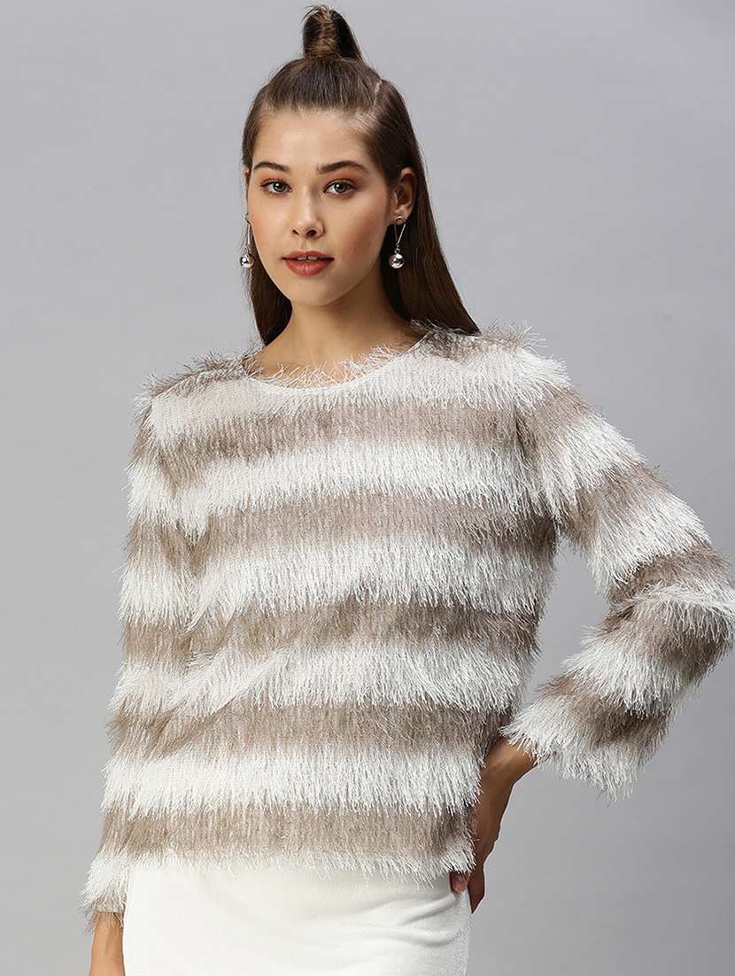 long sleeved striped regular top - 18393086 -  Zoom Image - 0