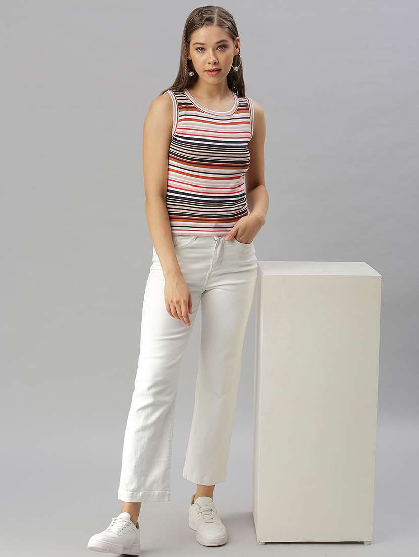sleeveless striped regular top - 18393089 -  Standard Image - 3